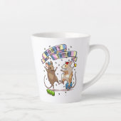 Dancing Mice Party Time Banner Confetti & Ballonne Latte Mok (Rechts)