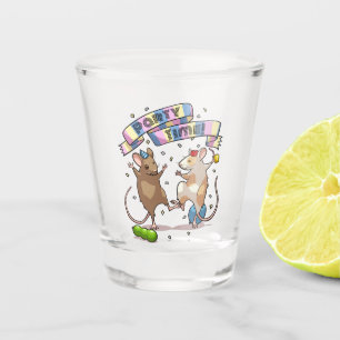 Dancing Mice Party Time Banner Confetti & Ballonne Shot Glas