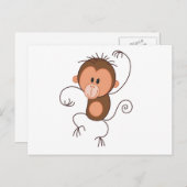 Dancing Monkey Briefkaart (Voorkant / Achterkant)