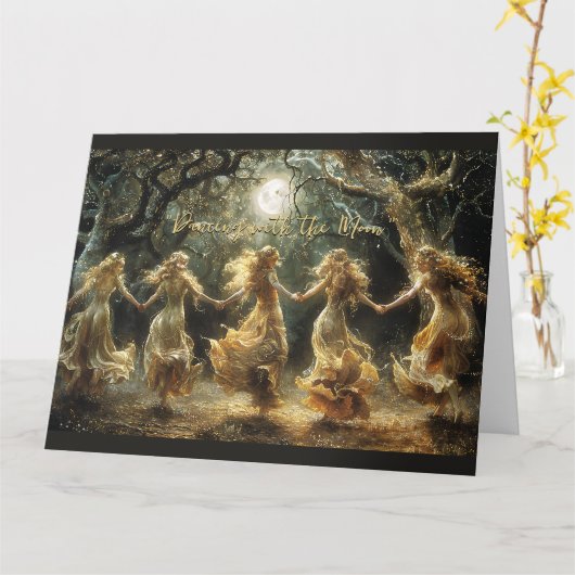 Dancing Moon Goddess Carte pour notes (Fleur jaune)
