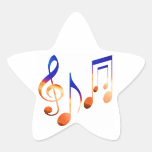 Dancing MusicAL Signs SYMBOLEN BLADMUZIEK Ster Sticker