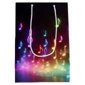 Dancing Neon muzieknoten Medium Cadeauzakje (Achterkant)