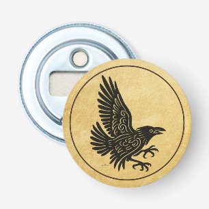 Dancing Norse Raven Button Flesopener