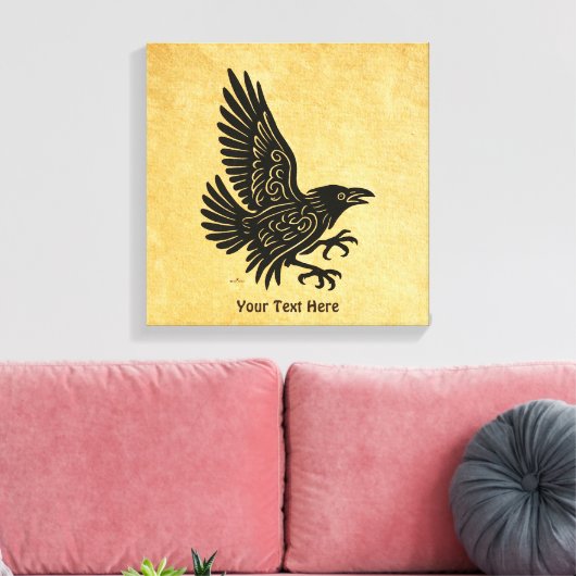 Dancing Norse Raven Canvas Afdruk (Insitu (Woonkamer))