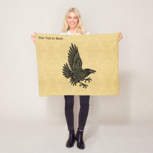 Dancing Norse Raven Fleece Deken