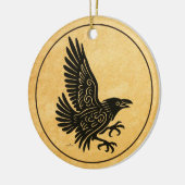 Dancing Norse Raven Keramisch Ornament (Links)