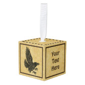 Dancing Norse Raven Kubus Ornament (Voorkant hoekig)