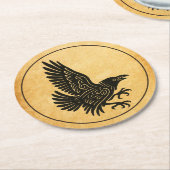 Dancing Norse Raven Ronde Kartonnen Onderzetter (Gebogen)