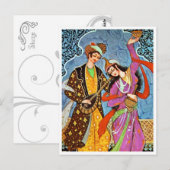 Dancing Nymphe en Musician Briefkaart (Voorkant / Achterkant)