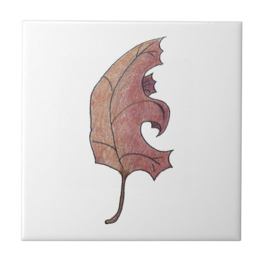Dancing Oak Leaf Faded Brown Tegeltje (Voorkant)
