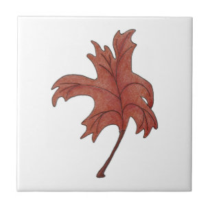 Dancing Oak Leaf Red Tegeltje
