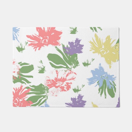 Dancing Pastel Flowers Deurmat (Voorkant)