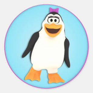 Dancing Penguin Meisje Penny Sticker
