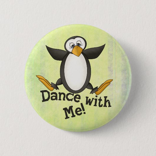 Dancing Penguin Ronde Button 5,7 Cm (Voorkant)