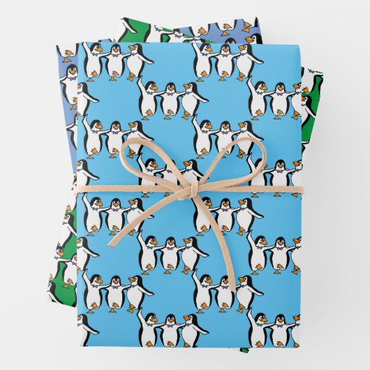 Dancing Penguins Design Emballage Feuilles de papi (En situation)