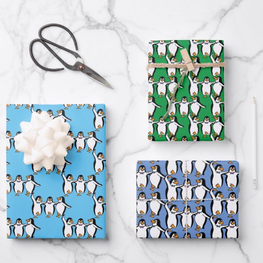 Dancing Penguins Design Emballage Feuilles de papi (Recto)