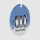 Dancing Penguins Design Ornement acrylique (devant)