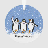Dancing Penguins Design Ornement acrylique (dos)