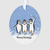 Dancing Penguins Design Ornement acrylique (devant)