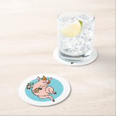 Dancing Pig Ronde Kartonnen Onderzetter (Insitu)