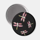 Dancing Pink Dragonfly Magneet (Voorkant / Achterkant)