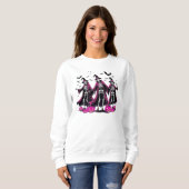 Dancing Pink Skeleton Halloween Sweatshirt sorcier (Devant entier)