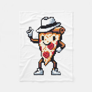Dancing Pizza Slice - Grappig Pixel Art Food Desig Fleece Deken