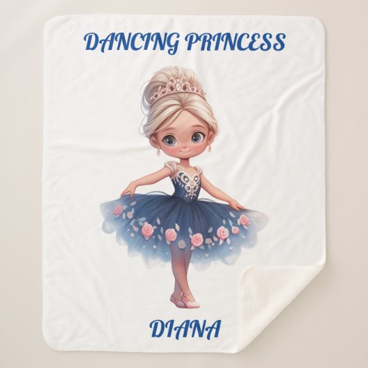 "DANCING PRINCESS" GEPERSONALISEERD SHERPA DEKEN (Voorkant)