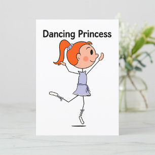 Dancing Princess Schattigee Ballerina Stick Figuur Kaart