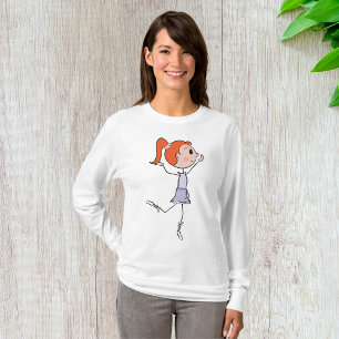 Dancing Princess Schattigee Ballerina Stick Figuur T-shirt