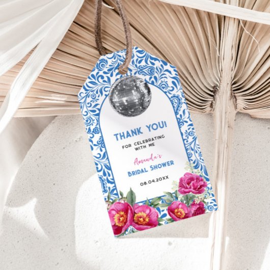 Dancing Queen Blue Tegels Disco Vrijgezellenfeest Cadeaulabel