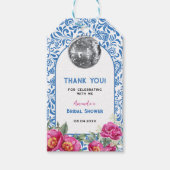 Dancing Queen Blue Tegels Disco Vrijgezellenfeest Cadeaulabel (Voorkant)