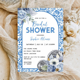 Dancing Queen Disco Ball Blue Tegel Vrijgezellenfe Kaart