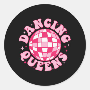 Dancing Queen Retro Bruidsmeisjes 70’s Disco Bache Ronde Sticker