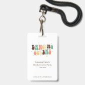 Dancing Queens Retro Bruidsmeisje Bruid Badge (Voorzijde met lanyard)