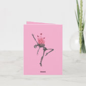 Dancing Red Flames Skeleton Funny Happy Birthday Kaart (Achterkant)