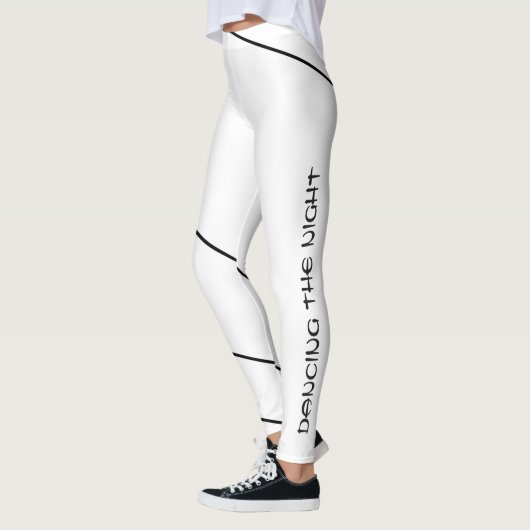 Dancing Refined Black Minimal Enveloping Line Art Leggings (Links)