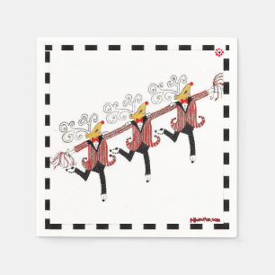 Dancing Reindeer Cocktail Napkins Servet