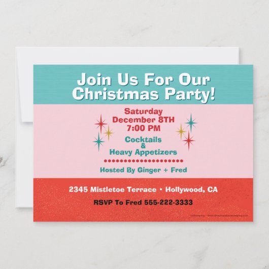 Dancing Reindeer Conga Fête de Noël Invitation (Dos)