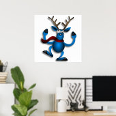 DANCING REINDEER POSTER (Thuiskantoor)