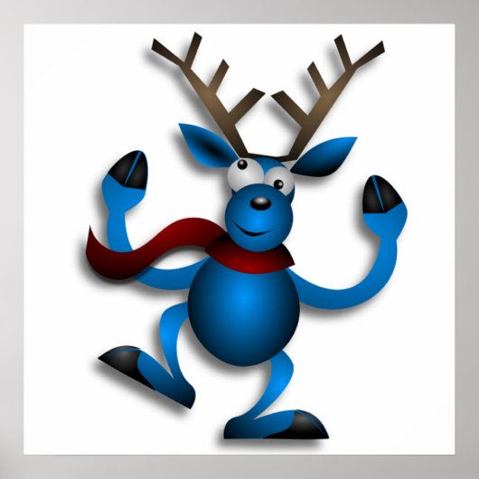 DANCING REINDEER POSTER (Voorkant)