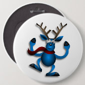DANCING REINDEER RONDE BUTTON 6,0 CM (Voorkant /achterkant)