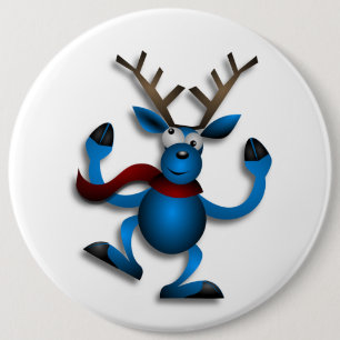 DANCING REINDEER RONDE BUTTON 6,0 CM