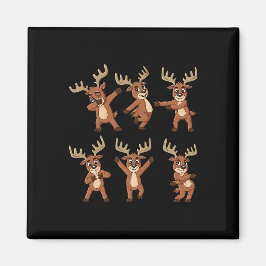 Dancing Rendier Dance Challenge Christmas Boys GI Magneet (Voorkant)