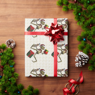 Dancing Santa Frog inpakpapier