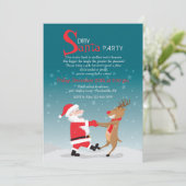 Dancing Santa Party Uitnodiging (Staand voorkant)