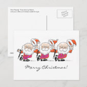 Dancing Santas briefkaart (Voorkant / Achterkant)