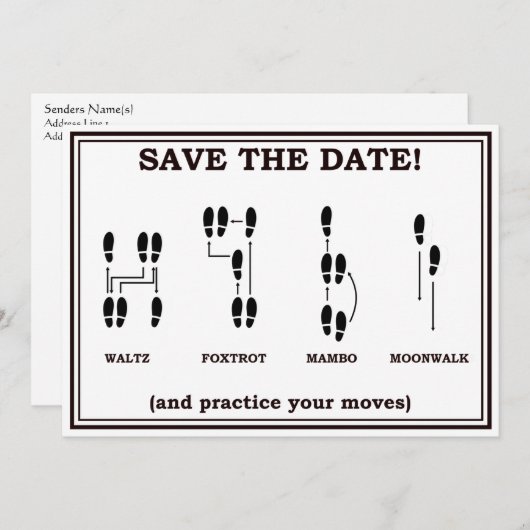 Dancing Save the Date Mariage Faire-part (Devant / Derrière)