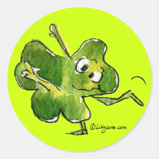 Dancing Shamrock Irish Jig Sticker (Voorkant)
