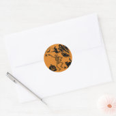 Dancing Skeleton & Black Cat Halloween Sticker (Envelop)
